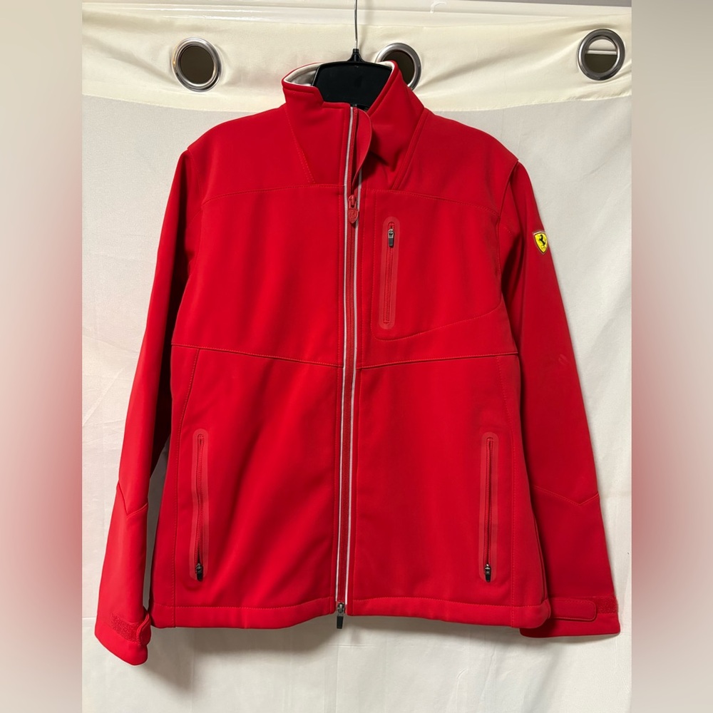Ferrari Red Soft Shell Fleece Lined Jacket Size Large